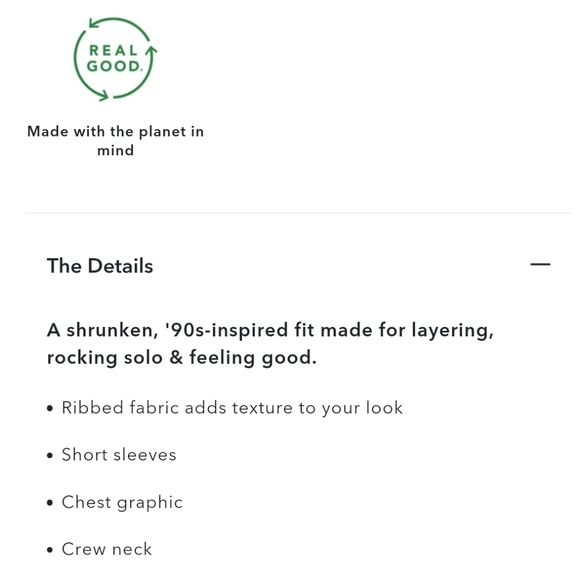 NWOT AE Cropped Hey Baby Tee Green Medium - Picture 3 of 6